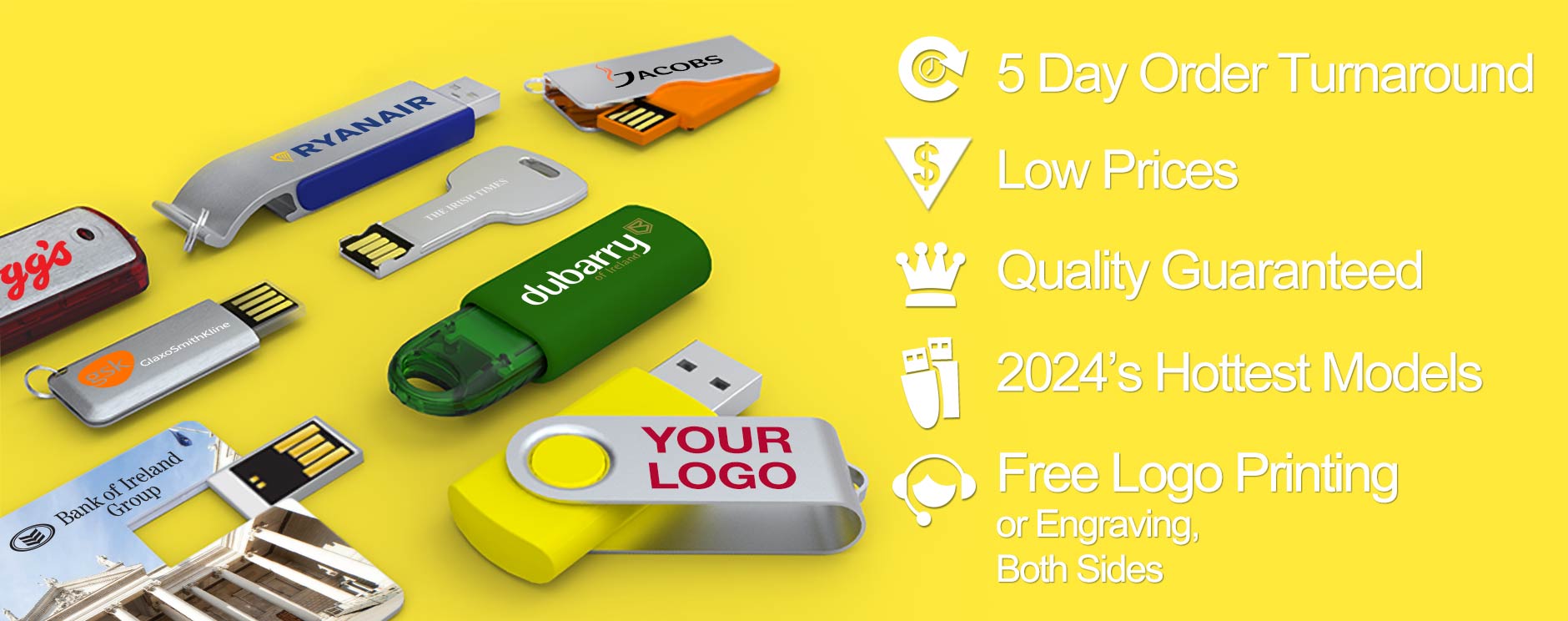 Branded USB Sticks and more Printed with Your Logo